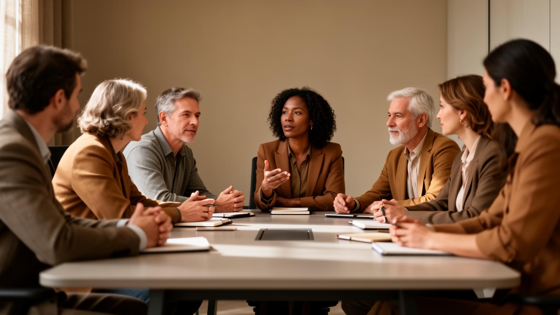 Leadership team in an intimate working session